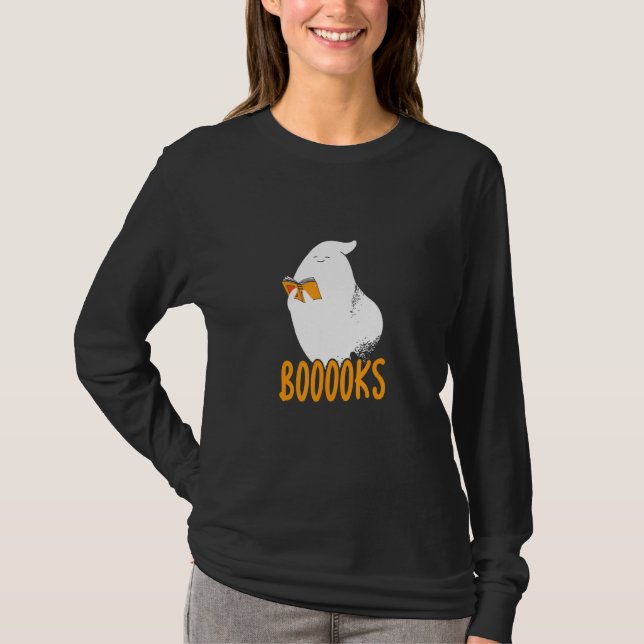 Booooks Boo Love Reading  Halloween Hard Working B T-Shirt (Vorderseite)