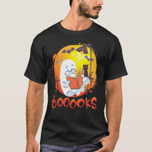 Booooks Geist Halloween Lehrer Buch Bibliothek Les T-Shirt