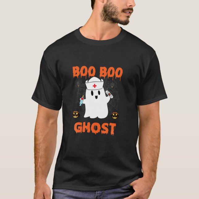Booooks Ghost Funny Pumpkin Halloween T-Shirt (Vorderseite)