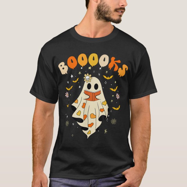 Booooks Ghost Read more Books Lehrerin Halloween T-Shirt (Vorderseite)