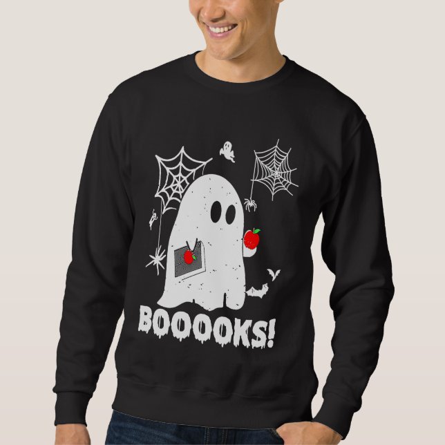 Booooks Ghost Teacher  Halloween Sweatshirt (Vorderseite)