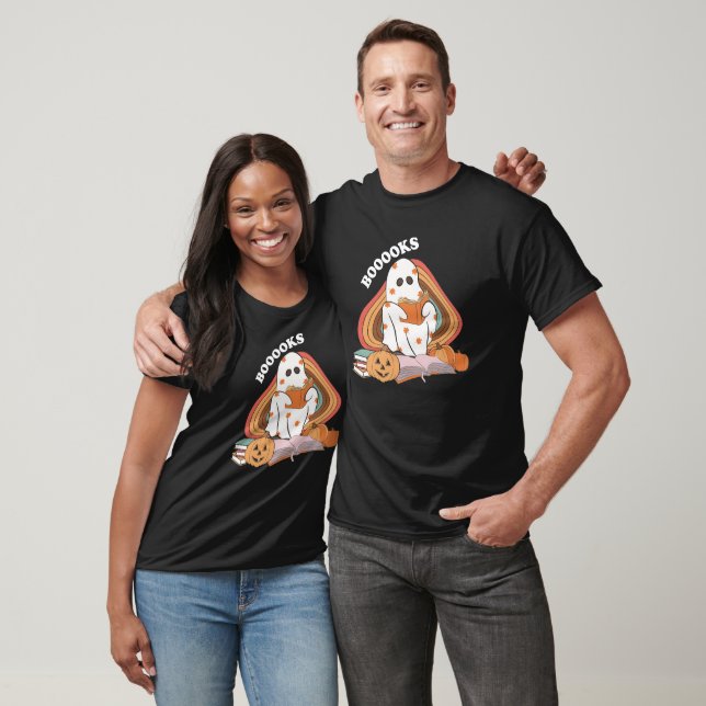 Booooks Pumpkin Ghost Boo Halloween T-Shirt (Unisex)