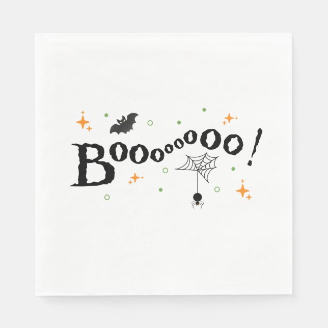 Booooo Niedlich Halloween-Party Napkins Serviette (Vorderseite)