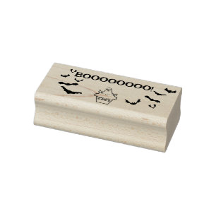 Booooo!Niedliches Cupcake Ghost und Fleet Gummistempel
