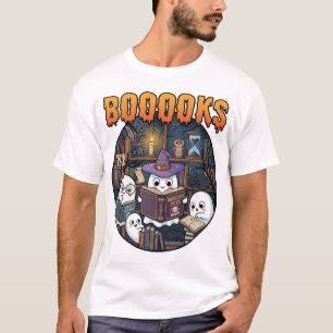 Boooooks Halloween Geister lesen Bücher Hexenhut T-Shirt