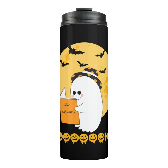 Boooooks Shirt Boo Read Books Halloween Thermosbecher (Vorderseite)