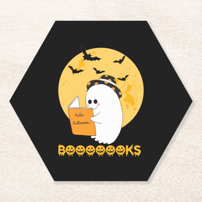 Boooooks Shirt Boo Read Books Halloween Untersetzer (Vorderseite)