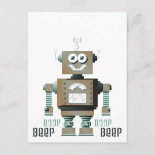 Boop Beep Toy Robot Postcard (lt) Postkarte