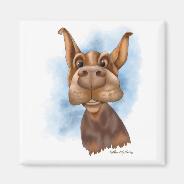 Boop der Snoot Dobermann Cartoon Magnet (Vorne)