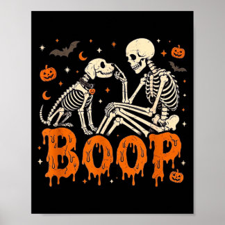 Boop lustiger Hund Skelett Boop Halloween Hundelie Poster