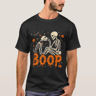 Boop lustiger Hund Skelett Boop Halloween Hundelie T-Shirt