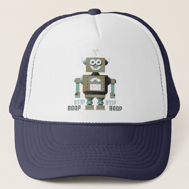 Boop Signalton-Spielzeug-Roboter-Hut Truckerkappe (Vorderseite)