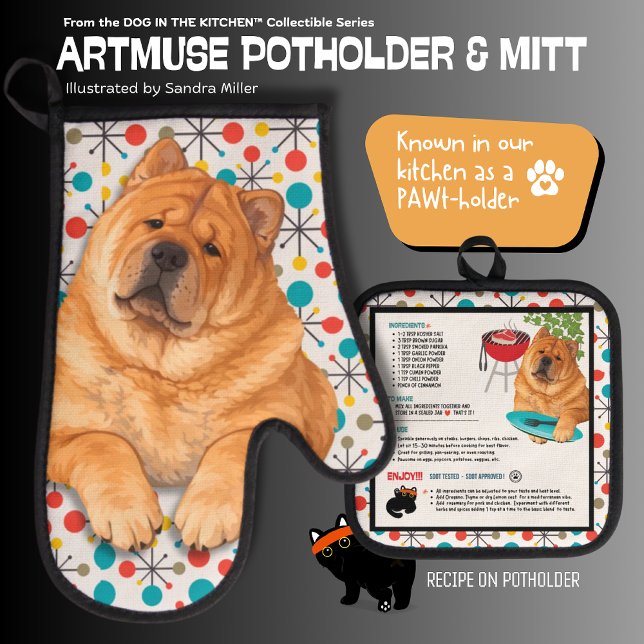 BOOPS RUB smooth chow Oven Mitt and Pot Holders Ofenhandschuh & Topflappen-Set (Von Creator hochgeladen)