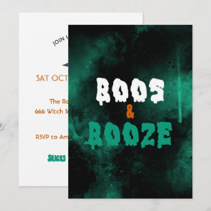 Boos and Boos Adult Halloween Party Invitation