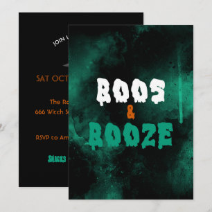 Boos and Boos Erwachsene Halloween-Party-Einladung Einladung