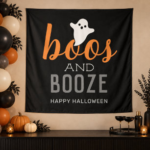 Boos and Booze Halloween-Party-Foto-Hintergrund Wandteppich