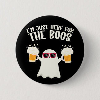 Boos Beer Tipsy Ghost Adults Button