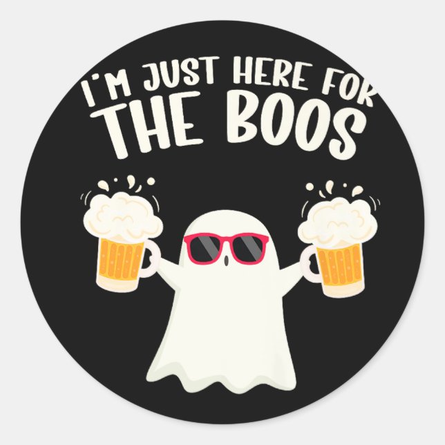 Boos Beer Tipsy Ghost Adults Runder Aufkleber (Vorderseite)