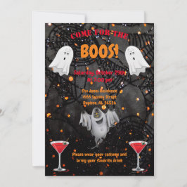 Boos, Boissons et Ghost Halloween Party Invitation