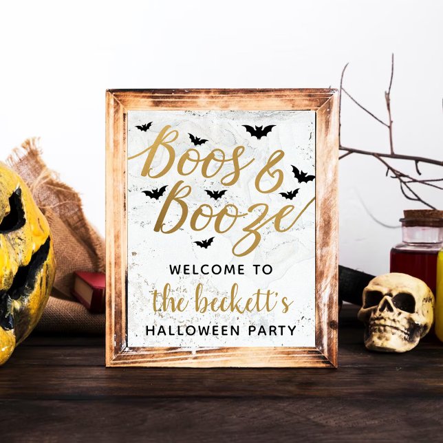 Boos & Booze Adult Halloween-Party Begrüßungszeich Poster (Von Creator hochgeladen)