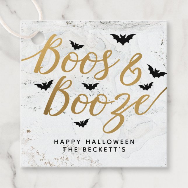 Boos & Booze Adult Halloween-Party Geschenkanhänger (Vorderseite)