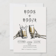Boos + Booze Adulte Halloween Invitation