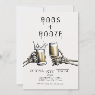 Boos + Booze Adulte Halloween Invitation