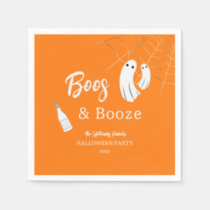 Boos & Booze Erwachsenen-Halloween-Einladung in Or Serviette
