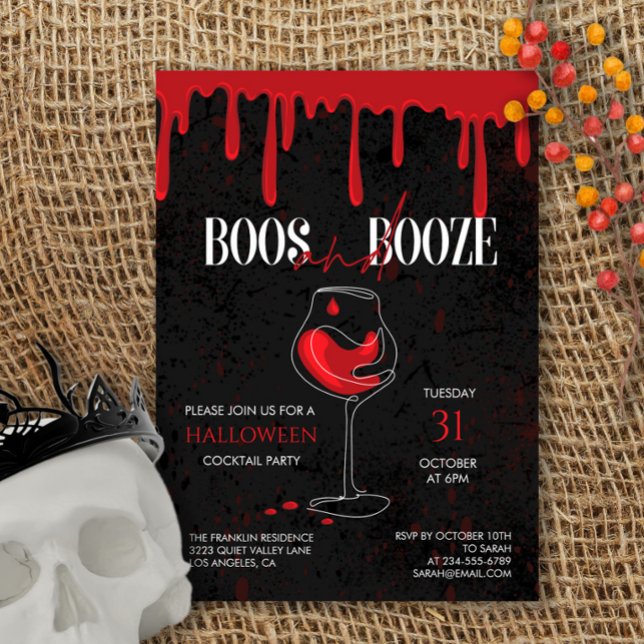 Boos & Booze Halloween Cocktail Party Invitation (Créateur téléchargé)