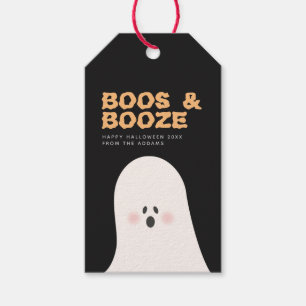Boos & Booze Halloween Niedlicher Ghost-Flaschenta Geschenkanhänger