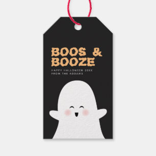 Boos & Booze Halloween Niedlicher Ghost-Flaschenta Geschenkanhänger