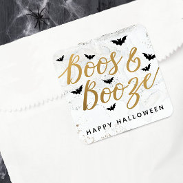 Boos & Booze Halloween-Party Quadratischer Aufkleber