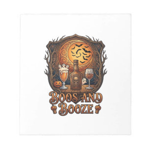 Boos Booze Halloween-Totenkopf-Flasche Bier Wein F Notizblock