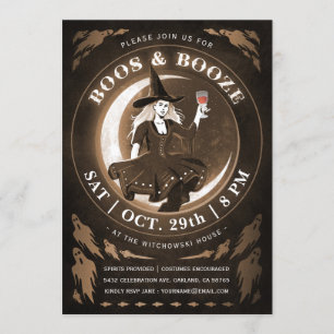 Boos & Booze Invitations Halloween