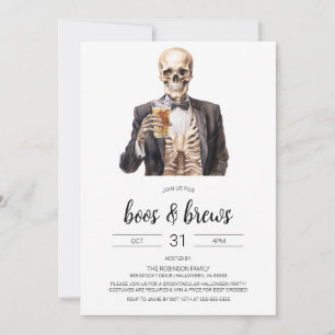 Boos & Brews Halloween Adult Party Invitation