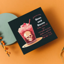 Boos et Booze Adulte Halloween Cocktail Invitation