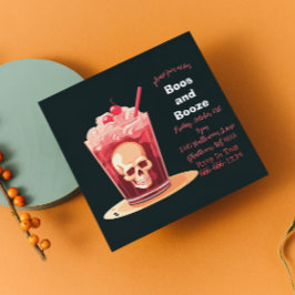 Boos et Booze Adulte Halloween Cocktail Invitation