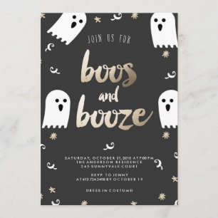 BOOS ET BOOZE HALLOWEEN Invitation PARTY
