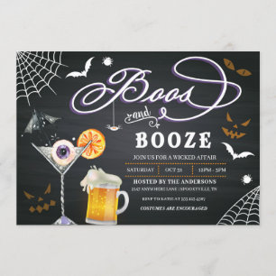 Boos Et Booze Invitation À La Fête D'Halloween