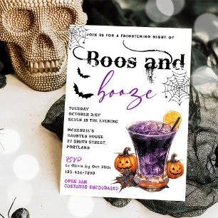 Boos Et Booze Invitation De La Fête D'Halloween