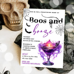 Boos Et Booze Invitation De La Fête D'Halloween