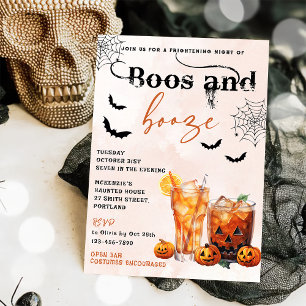 Boos Et Booze Invitation De La Fête D'Halloween