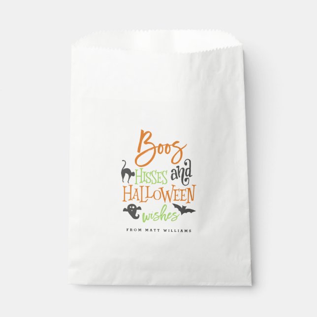 Boos Hisses and Halloween Wishes Geschenktütchen (Vorderseite)