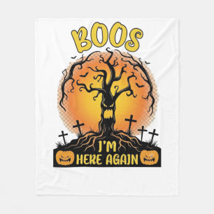 Boos ich bin wieder da Halloween Gruseliger Baum K Fleecedecke