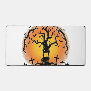 Boos ich bin wieder da Halloween Gruseliger Baum K Schreibtischunterlage