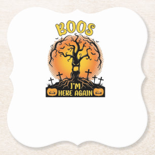 Boos ich bin wieder da Halloween Gruseliger Baum K Untersetzer