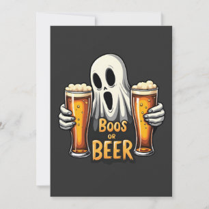 Boos oder Biere Funny Oktoberfest Halloween Ghost Einladung