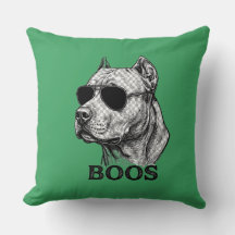 BOOS Pitbull mit Sonnenbrille Tinten-Skizzen-Tatto