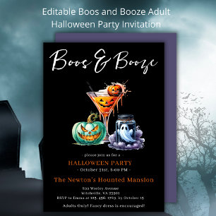 Boos und Boost Coctails Halloween-Party Einladung