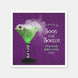 Boos und Booze Adulf Halloween Cocktail Party Serviette